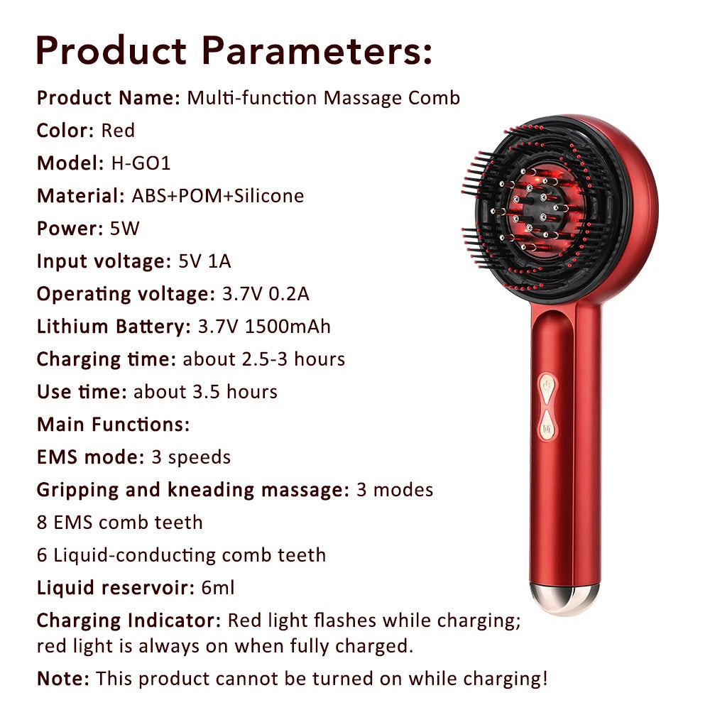 Pure Luna™ 4D Electric Scalp Massager with Red Light Therapy & Oil Applicator